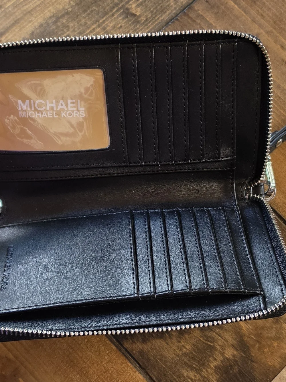 Michael Kors Black Zip Around Wristlet Wallet
